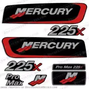 Fits Mercury 225x ProMax Alien Cowl Outboard Decal - Custom Silver/Red 2.5 Liter
