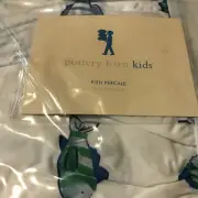 Pottery Barn Kids FISH Twin Bedskirt + Pillow Case Fish Percale New