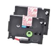 2PK TZ-M32 TZe-M32 Red on Matt Clear Label Tape 12mm For Brother P-touch PT-D600