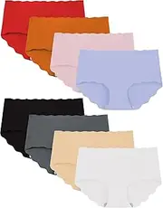 [Kiench] Teen Girls Seamless Hipster Underwear No Show Panties Invisible Briefs 8-Pack