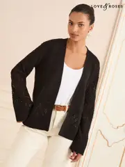 Love & Roses Black Bobble Stitch Cardigan (H55934) | $102