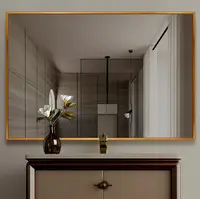 在飛比找松果購物優惠-浴室鏡 30*42cm帶置物架 壁掛鏡 化妝鏡 衛浴鏡免釘壁