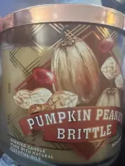 NEW! Bath & Body Works (Pumpkin Peanut Brittle) 3-wick CANDLE LARGE LE