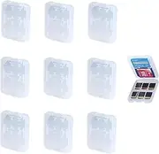Pack of 10 Memory Card Sleeves SD Cards Storage Storage Card Protective Box 8 Card Slots Memory Card Case TF Transparent Card Holder Storage Small Cards for SD TF MS