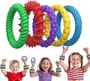 Fidget Bracelets, Educational Silicone Wristbands, 13/10.5/6.3 Inches, Stylish Funny Design, Soft Flexible Material, Prize Box Toys for Girls in Classroom (Multicolor)