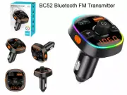 BC52 Handsfree Bluetooth Car Kit FM Transmitter Car Charger USB Music Player