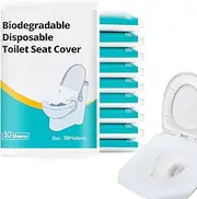 Huazu Disposable Flushable Toilet Seat Covers, 100pcs Biodegradable Seat Covers, Ideal for Airplane Trips Camping Public Restroom, Travel Pack for Potty Training