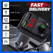 Bluetooth 5.0 Car FM Transmitter Receiver Music, Calls, and Charging All-In-One