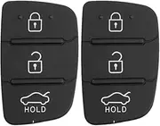 2-Pack 3-Button Rubber Key Pads Key Fob Rubber Pad Replacement for Hyundai Sonata Santa Fe Sport 2013-2019 Keyless Entry Remote Control Flip Car Key Fob Button Cover Case