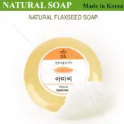 100% Natural Soap Flax Seed 100g Handmade Soap Cleansing Bar Skin Care Korea New