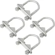 XRDS-RF Antenna Mount Clamp U-Bolt 4 PCS, Stainless Steel Antenna Mast Clamp V Jaw Block with U Bolts for Outside Home Antenna