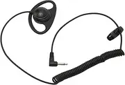 D Shape Earpiece Headset, Universal 3.5mm Single Side Earphone Hook Earbud with Coiling Design for Security Hotel Restaurant Warehouse