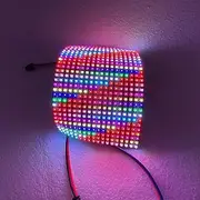P5mm WS2812C-2020 SMD 18 * 32 Pixel LED addressable Flexible Panel Light, Size: 90mm*160mm, DC5V Input; Blackboard