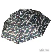 在飛比找樂天市場購物網優惠-雨傘帽雙層頭戴式頭頂帶式帽傘遮陽防曬折疊戶外大號釣魚雨傘帽 