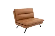 Design Square Tri-Fold Down Flip Out Relaxing Accent Chair Lounger Sleeper Bed Couch - Tan