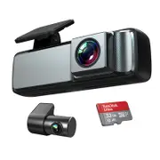 Elinz Dual Lens No Screen 1080P Dash Cam 720P Rear Camera WiFi App Control Supercapacitor Compact Discreet Car DVR 32GB