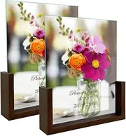 [RLAVBL] 8x10 Picture Frame Set of 2, Rustic Glass Photo Frames with Base for Tabletop Display