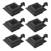 Outdoor Solar Lamps 6 pcs LED Square 12 cm Black vidaXL