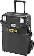 Stanley FATMAX Cantilever Rolling Toolbox Trolley, 4 Level Workstation with Portable Tote Tray for Tools and Small Parts, 1-94-210, Black