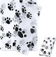 NQEUEPN Dog Paw Print Gift Wrap Tissue, 30 Sheets, White with Black Pet Paw Print, 19.69 x 13.78 in, Gift Wrapping, DIY Crafts