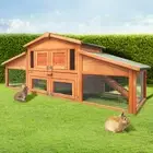 Chicken Coop Rabbit Hutch 169cm x 52cm x 72cm Large Chicken Coop Wooden House R