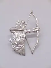 Archer, Jacket PIN in 925 Silver - Bow Arrows - Sport - Quiver