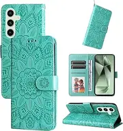 Compatible with Samsung Galaxy A15 5G Cover,Compatible with Samsung Galaxy A15 4G [TPU+PU Leather] Card Slot Flip Kickstand Case Green