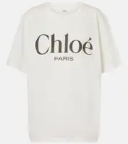 [Chloe] Chloé Logo cotton jersey T-shirt AU 14 white