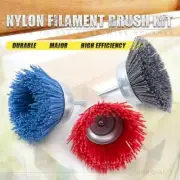 3Pc 3" Nylon Wire Cup Brush Buffing Wheel Set With 6mm Shank For Metal Polishing
