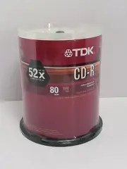 TDK CD-R 100 Pack 80 Minutes For Computer Burning 52X Compatible NOS