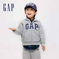 在飛比找momo購物網優惠-【GAP】幼童裝 Logo連帽外套-灰色(890199)