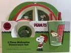 Peanuts SNOOPY Christmas 5PC Kids Dinnerware Set Plate Bowl Cup Fork Spoon