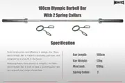 27KG Weight Set 180cm Olympic Barbell Bar 15KG Weight Plate FREE Spring Collar