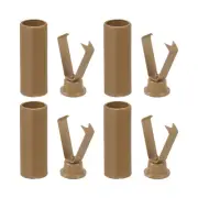 Metal Shoe Lace Tips, 4Pcs Shoelace Head, Cylindrical Tip Cord (Light Coffee)
