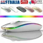 AU Rechargeable Slim Wireless Mouse Bluetooth 5.1+ 2.4G Cordless For Laptop IH