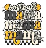 Sublimation Print Softball Mama Ready To Press Heat Transfer