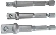 NEW 3pc Socket ADAPTER Extension Set 1/4 3/8 1/2 inch Cordless HEX Drill Driver