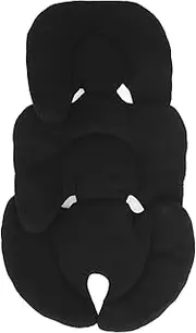 Universal Pram Liner, Baby Stroller Cushion with Safety Belt for Baby Car Seat Insert, Removable Bassinet Insert Pad, Comfortable Support Cushion for Infant Car Seat and Stroller (Black)