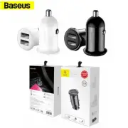 Universal Car Charger Baseus Mini Dual USB Cigarette Adapter For iPhone Samsung