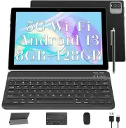 Android 13 Tablet, 10.1 Inch 8GB RAM+128GB ROM/1TB Expandable Tablet Black