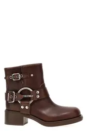 MIU MIU Vintage Leather Ankle Boots 41 IT