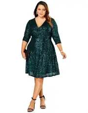 [Pink Dusk] Jelly Sequin Dress in Teal