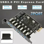 PCI-E Express to USB 3.0 Expansion Card 7-Port Hub Adapter Controller O2LOVE