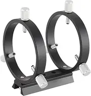 Black Finder Mount 42/50/60/68/80/90/102mm Three Point Astronomical Guide Ring 2 Rings 1 Plate 8 Screws(60)