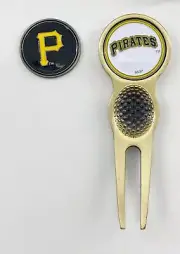 MLB Golf Divot Repair Tool Bronze w/ Ballmark Pittsburgh Poirates