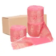 3pcs Chiffon Ribbon 1 1/2"x5 Yard Silk Ribbon Light Orange Glitter Fabric Ribbon