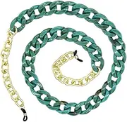 [VALICLUD] Versatile Eyewear Retainer Chain Acrylic Sunglasses Chain Mask Lanyard Glasses Hanging Chain Decorative Necklace for Men Women Green
