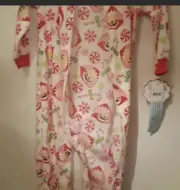 Elf On Shelf Pajamas PJS Toddler Girls Size 4T Zip Up Sleeper Holiday NEW