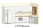 Complete kitchen with 2 pac gloss door soft close and natural stone bench