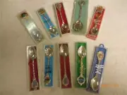 SOUVENIR SILVER PLATED TEASPOONS X 10 IN ORIGINAL CASES ALL AUSTRALIAN